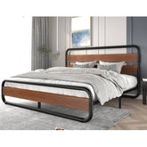 Full Heavy Duty Metal Wood Bed Frame w/ Headboard